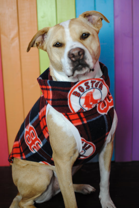 Boston Red Sox fleece sleeveless dog sweatshirt