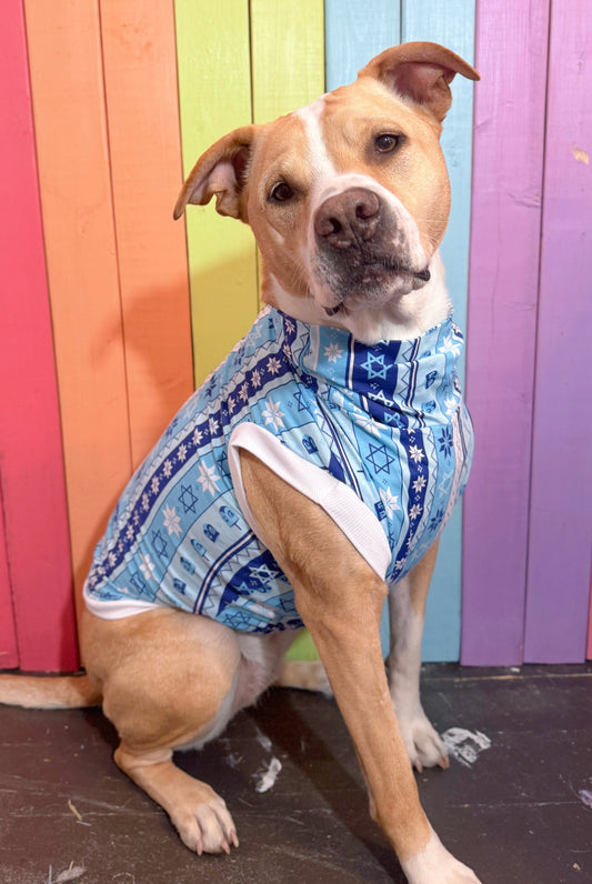 Happy Hanukkah mix and match stretch knit tank top