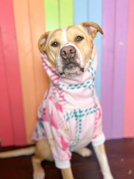 Candy cane lane mix and match Long sleeve fleece dog sweatshirt