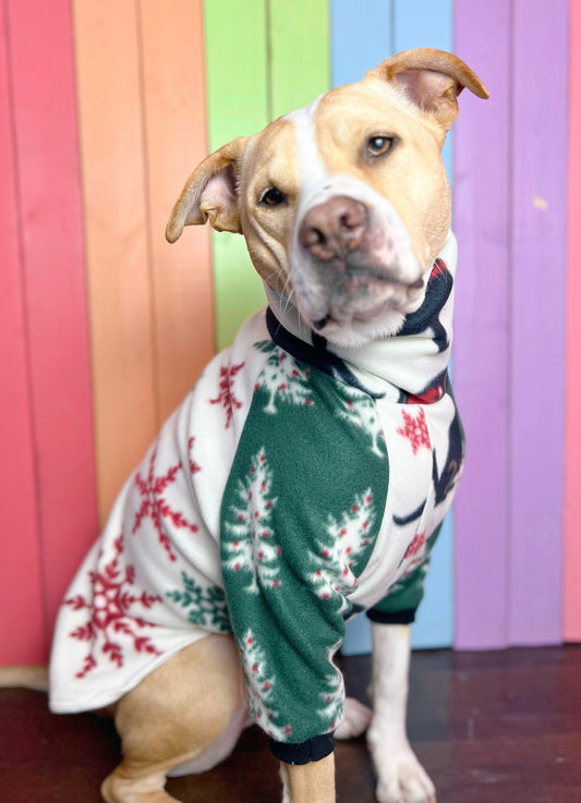 Christmas cabin mix and match Long sleeve fleece dog sweatshirt
